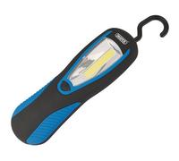 Draper Cob Led Work Light With Magnetic Back And Hanging Hook, 3W, 200 Lumens, Blue, 3 X Aa Batteries Supplied 94507
