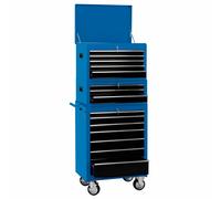 Draper 26" Combination Roller Cabinet and Tool Chest (15 Drawer) - Blue, Blue
