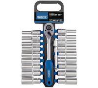 Draper Combined MM/AF Deep Socket & Ratchet Set 1/2" Square Drive 20 Pieces