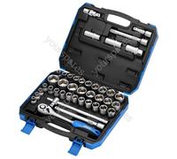 Draper Combined MM/AF Socket Set, 1/2" Sq. Dr. (41 Piece)