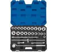 Draper Combined MM/AF Socket Set 3/4"D 26 Piece 12 Point Chrome 16484