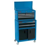 Draper 19563 Combined Roller Cabinet and Tool Chest, 6 Drawer, 24", Blue