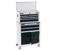 Draper Combined Roller Cabinet and Tool Chest 6 Drawer 24" White 19576