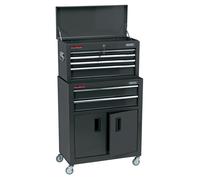 Draper Combined Roller Cabinet & Tool Chest Sheet Steel 6 Drawer 24" Black