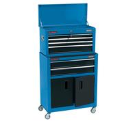 Draper Combined Roller Cabinet & Tool Chest Sheet Steel 6 Drawer 24" Blue