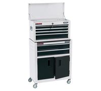 Draper Combined Roller Cabinet & Tool Chest Sheet Steel 6 Drawer 24" White