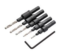Draper Countersink Pilot Bit Set 5 Piece Hardwood Soft Wood And Plastics 12431