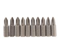 Draper Cross Slot Screwdriver Insert Bit 1/4" Hex 25mm Long No.1 10 Pieces Grey