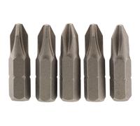 Draper Cross Slot Screwdriver Insert Bit 1/4" Hex 25mm Long No.2 5 Pieces Grey