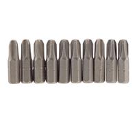 Draper Cross Slot Screwdriver Insert Bit 1/4" Hex 25mm Long No.3 10 Pieces Grey