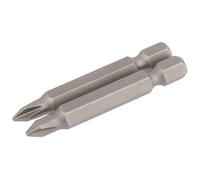 Draper Cross Slot Screwdriver Insert Bit 1/4" Hex 50mm Long No.1 2 Pieces Grey
