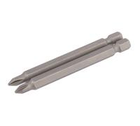 Draper Cross Slot Screwdriver Insert Bit 1/4" Hex 75mm Long No.1 2 Pieces Grey