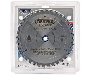 Draper CSB185MP/B Expert TCT Saw Blade 185X20mmx36T, Blue