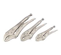 Draper Curved Jaw Self Grip Pliers Set 3 Piece 140, 190, 220mm long 14040