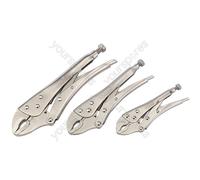 Draper Curved Jaw Self Grip Pliers Set (3 Piece)