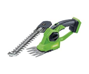Draper D20 2-in-1 Cordless Hedge & Grass Trimmer - 20V, 210mm Hedge Trimming, 80mm Grass Shear, Battery Not Included, Pruning Gardening Tool, 98505, Green, New