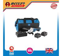Draper D20 20V Brushless Angle Grinder, 115mm, 2 x 5.0Ah Batteries, 1 x Fast Cha
