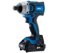 Draper D20 20V Brushless Impact Driver, 1/4" Hex, 180Nm, 2 x 2.0Ah Batteries, 1 x Charger
