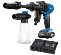 Draper PW16 Cordless Pressure Washer with 2Ah D20 Battery and Charger, 16Bar, Portable and Versatile, Blue