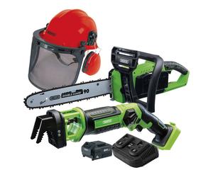 Draper D20 Cordless Garden Saw Kit with Forestry Helmet