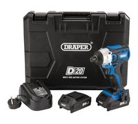 Draper D20ID180 D20 20v Cordless Brushless Impact Driver 2 x 2ah Li-ion Charger Case
