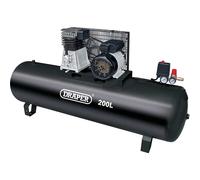 Draper 55313 Stationary Belt-Driven Air Compressor 200L 2.2Kw each