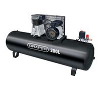 Draper Air Compressor - Belt Drive, 3HP, 200ltr