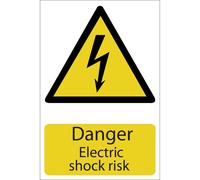 Draper Danger Electric Shock Risk Sign 200mm 300mm Standard