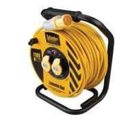 Draper Defender 110V Heavy Duty Industrial Cable Reel 50M Durable Extension Lead With Robust Steel Frame