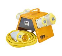 Draper Defender 110V Steel Site Power Box 2 X 16A + 2 X 32A, Ip44, 4.7M Cable
