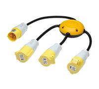 Draper Defender Spider Pod 110V 3 Way 16A Power Splitter, Ip44, Lightweight & Portable