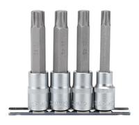Draper 16345 1/2" Square Drive 100MM Long Ribe Socket Bit 4 Piece Set