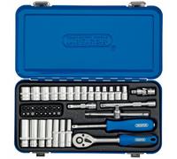 Draper DRAPER 1/4 SOCKET SET 45PC 16365 1/4 Sq. Dr. Metric Socket Set in Metal