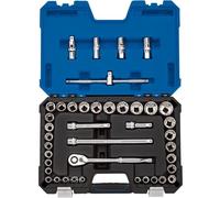Draper Socket Set 16467 1/2-Inch Square Drive 41-Piece Polished Chrome Blue