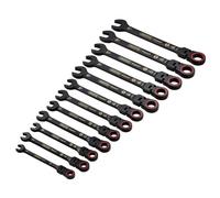 Draper Combination Spanner Set 03929 Expert HI-TORQ – Metric, Flexible Head Ratchet – Black (12pc)