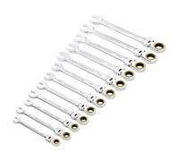 Draper Expert Ratchet Combination Spanner Set - 12 Piece Hi-Torq Flexible Head Metric