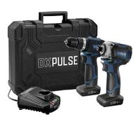 Draper DXPULSE 12v Cordless Brushless Combi Drill and Impact Driver Kit 2 x 4ah Li-ion Charger Case