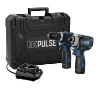Draper DXPULSE 12v Cordless Brushless Combi Drill and Impact Driver Kit