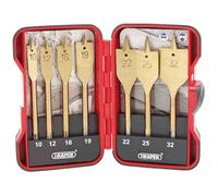 Draper EBS7WOOD 7 Piece Titanium Nitride Coated Flat Wood Bit Set