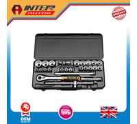 Draper Elora Metric Socket Set, 1-2" Sq. Dr. (25 Piece) 50648