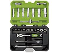 Draper 04463 Metric Socket Set, 1/4" Sq. Dr., Green (25 Piece)