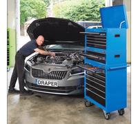 Draper 26" Combination Roller Cabinet and Tool Chest (15 Drawer) - Blue