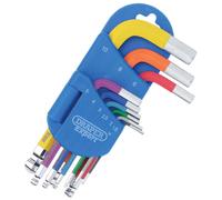 Draper Expert 04912 Metric Short Arm Ball End Hex Key Set Colour Coded (9 Piece) 1