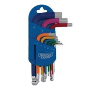 Draper Expert 04912 Metric Short Arm Ball End Hex Key Set Colour Coded (9 Piece) 1