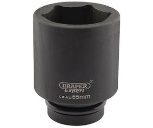 Draper Expert 05156 Expert Hi-Torq® 6 Point Deep Impact Socket 1in Sq. Dr. 55Mm each