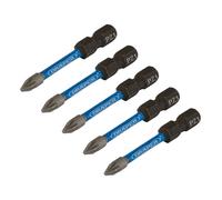 Draper Expert 05646 Pz-Type Impact Screwdriver Bits No.1 X 50Mm 1/4in Hex (Pack Of 5) each 1