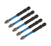 Draper Expert Impact Pozi Screwdriver Bits PZ2 75mm Pack of 5