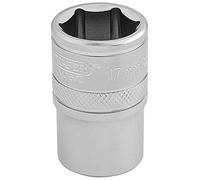 Draper Expert 1/2" 17mm Square Drive Socket | 6 Point Hex Socket | Chrome Vanadium Steel Wrench Accessory | 16607, Blau
