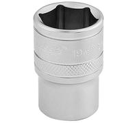Draper 1/2" Drive 19mm Hexagon Socket, 6-Point, Satin Finish, Chrome Vanadium