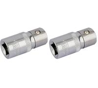 Draper Expert 1/4" Square Drive to 1/4" Hexagon Bit Holder Socket | Screwdriver Drill Impact Driver Adapter | 85125 (Pack of 2)